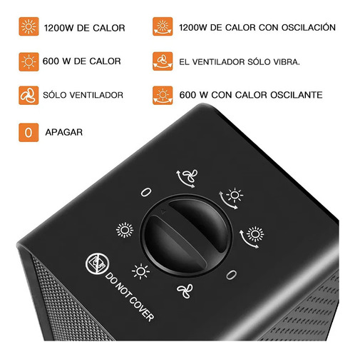 Aquecedor De Ar Elétrico 3 Níveis Aquecedor 1500w