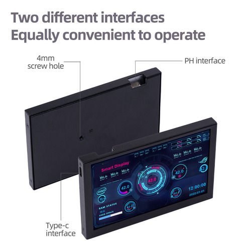 Subpantalla De Ordenador De 5 Pulgadas, Ips Typec, Subpantal