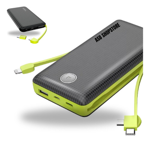 Power Bank Carregador Portátil 20000mah Powerbank Sem Fio Universal Android iPhone Usb Asb Shopstore
