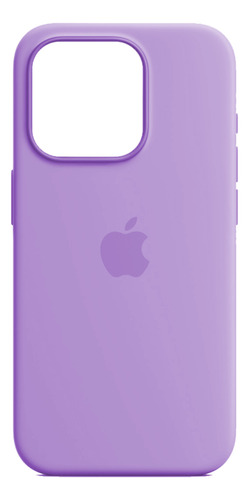 Funda Iphone 16 Pro Silicona Logo + Vidrio De Regalo! Lila Lisa