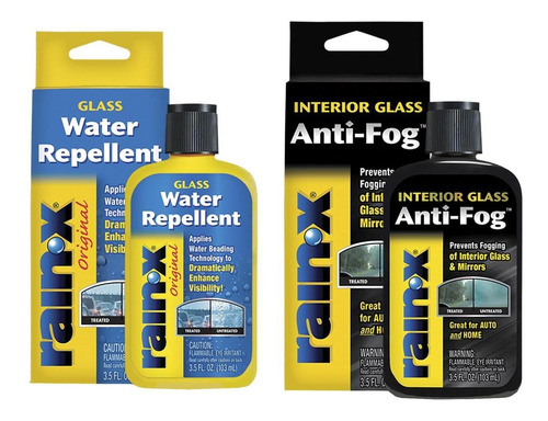 Kit Tratamiento Antiempañante Y Repelente Lluvia Rain X 103m