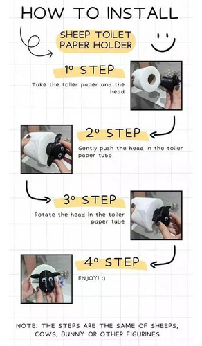-soporte Para Papel Higiénico Con Forma De Oveja Divertida