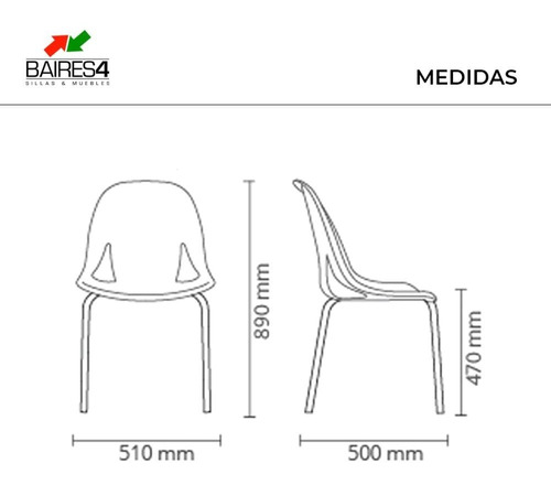 Imagen 4 de 4 de Silla De Comedor Nina Cromada Colors