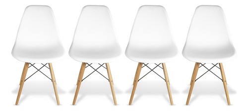 Set De 4 Sillas Eames Modernas Multicolor Original Bellair