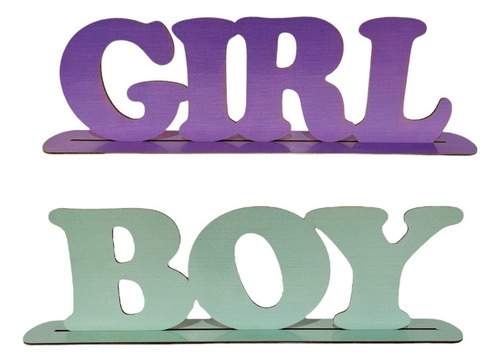 Boy E Girl Em Madeira Mdf Surpresa Decoração Chá Revelação