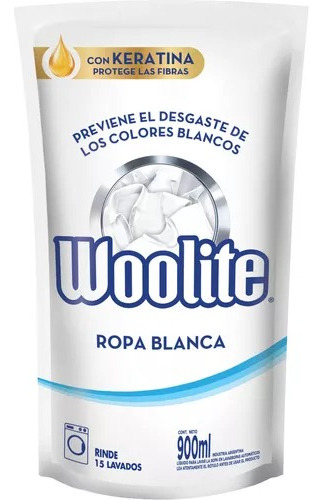 Jabón Líquido Woolite Extra Blanco Repuesto 900 ml