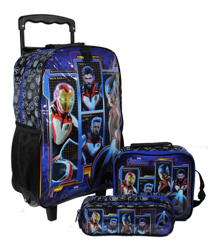 Kit Mochila Vingadores Ultimato 3d Infantil Masculina Escola