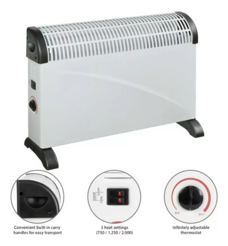 Calefactor Eléctrico Estufa Convector De Aire 2000w
