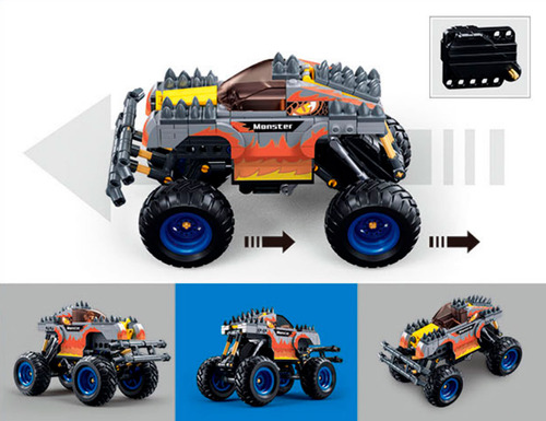 Bloques De Construcción Juguete Coche Monster Con Fricción