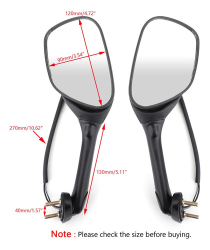 Espejos Laterales Retrovisores Para Suzuki Gsxr600 750 Sv650