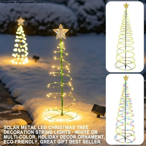 . Luz Solar Del Árbol De Navidad Decoración De Jardín Al