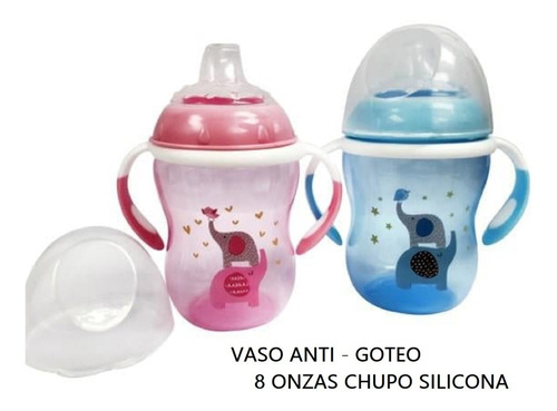 Vaso Anti Goteo Tetero Asas 9 Onzas Bebe Biberón Chupo Jugo