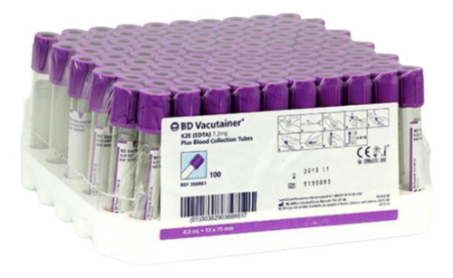 Tubo Vacutainer Lila 4ml C/100pzs