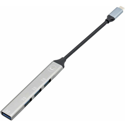 Mini Adaptador Hub Unno 2 En 1 Usb-c A 3xusb 2.0 + Usb 3.0