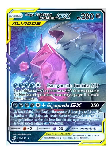 Carta Pokémon Mega Sableye E Tyranitar Gx Sintonia Mental