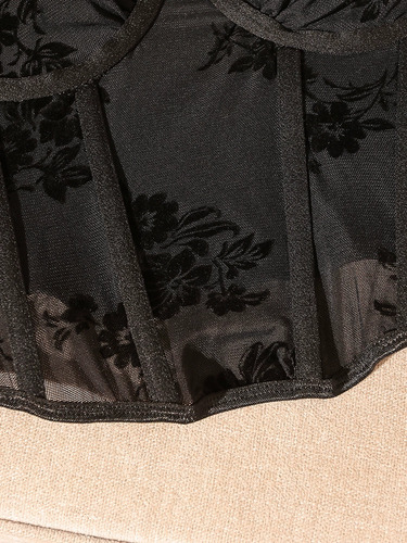 Blusas Sexy De Encaje Crop Top Corset Sensual Elegante Mujer
