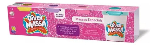 Masas En Pote X 4 Con Glitter Diver Toys Mundo Magico