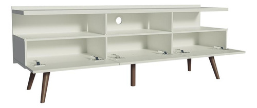 Armário de mesa de TV Madesa Rack com pés brancos Bm