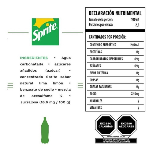 Refresco Sprite Sabor Lima-limón De 250 Ml. 12 Piezas.