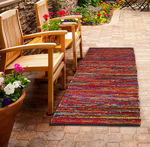 Alfombras De Algodón Multi Chindi Tejidas A Mano De 24x36 P