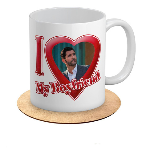 Portavaso Mdf Con Taza Regalo Lucifer Serie Television