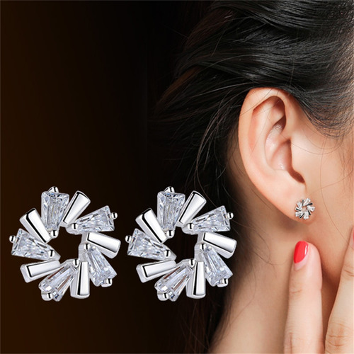 Joyería De Moda, Cristal De Hielo, Forma De Flor, Trapecio,