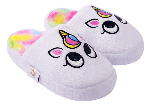 Pantufla De Niña Unicornio De Colores Moda Sublimado Dtf