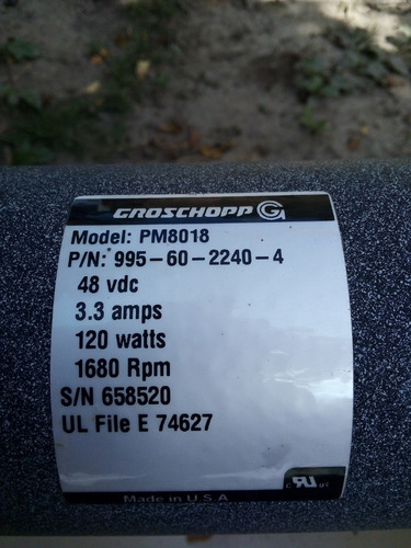 Imagen 4 de 6 de Motor Reductor 48 Vdc 3.3 Amps 120 Watts 1680 Rpm