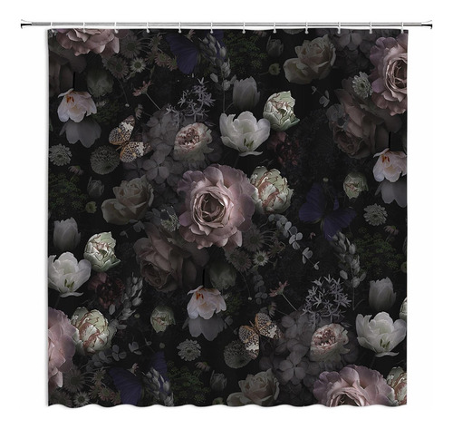 Set De Cortinas De Ducha Edomgnih, Diseño Retro, Diseño Flor
