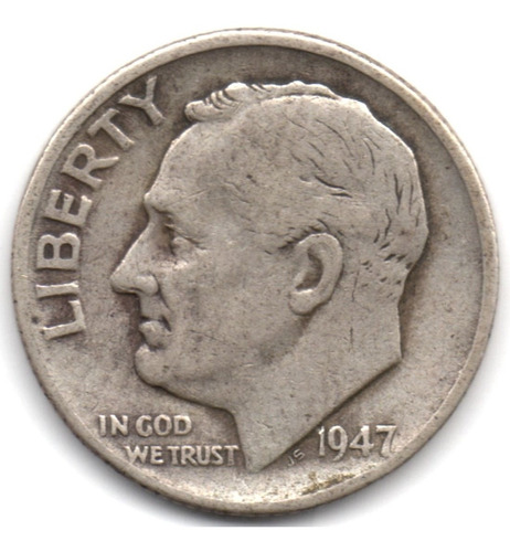 Estados Unidos 1 Dime 1947 Plata 0,900