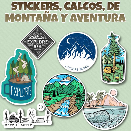 Stickers, Calcomanias, Vinilos, De Montaña Aventura X20