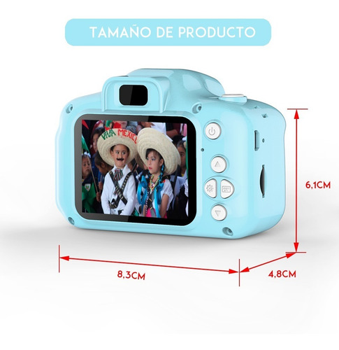 Cámara Para Niños Con Tarjetas Tf 32gb . Azul