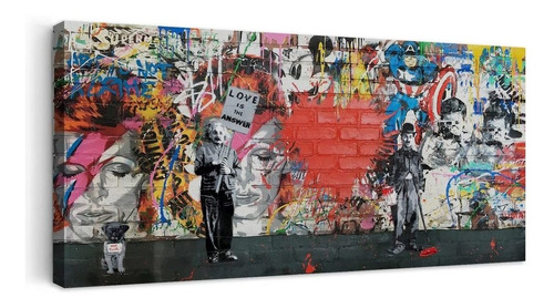 Banksy Canvas Wall Art Abstract Graffiti Street Art Can...