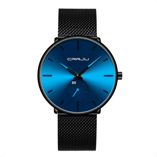 Reloj Negro Hombre Crrju Alta Calidad Tcs