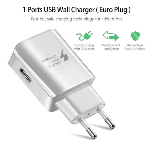 Adaptador Cargador Pared Usb Carga Ultra Rápida iPhone Andro