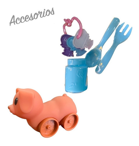 Imagen 3 de 10 de Bebe Poppi Con Mascota + Accesorios - Bebote 20cm Perrito