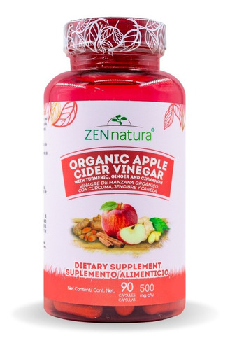 Vinagre Manzana Organico Curcuma, Jengibre Canela Zen Natura Sabor Sin sabor