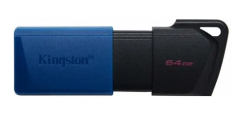 Imagen 1 de 3 de Memoria Flash Usb Kingston De 64 Gb 3.2 Exodia M Negro Azul Color Negro