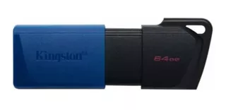 Memoria Flash Usb Kingston De 64 Gb 3.2 Exodia M Negro Azul Color Negro