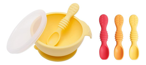 Bumkins Baby Bowl, Juego De Alimentación De Silicona Con Suc