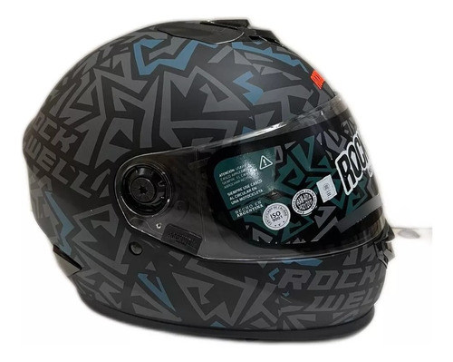 Casco Moto Rockwell Plain Gris