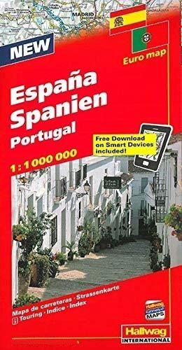 España Portugal Mapa Carreteras Hallwag (carte Stradali D\'europa), De Aa. Vv.. Editorial Sgel, Tapa Blanda, Edición 1ra En Español, 2017