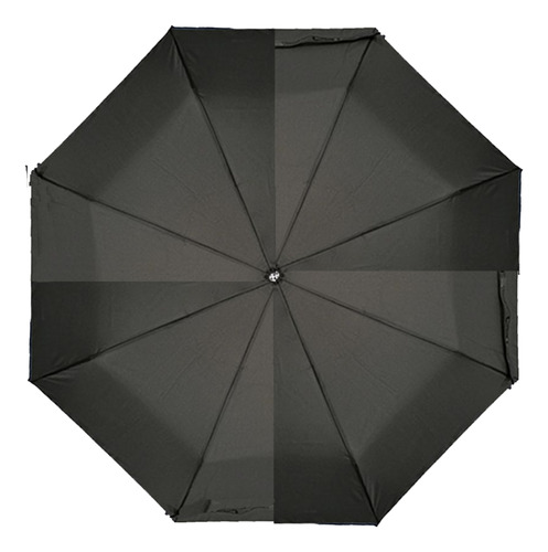 Paraguas Liso Negro Manual Unicross Unisex Corto  -la Valija