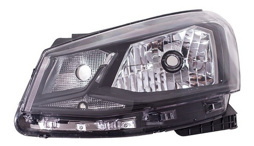 Faro Delt Izq Moldura Negra Volkswagen Gol 16-18 G7 (hatch)