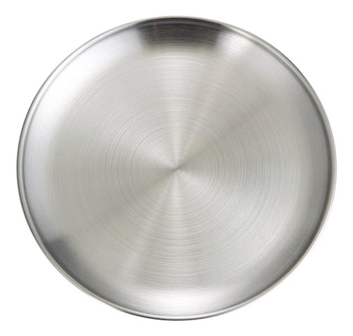 Bandeja Redonda Para Pizza, De Metal Cepillado