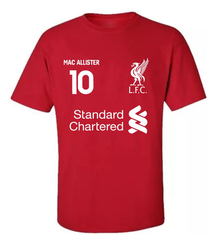 Remera De Algodón Fútbol Internacional Jugadores Liverpool