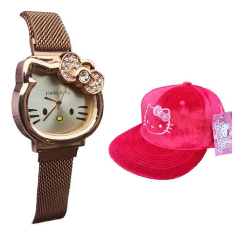 Reloj Hello Kitty Dama Mujer + Gorra Hello Kitty Combo 