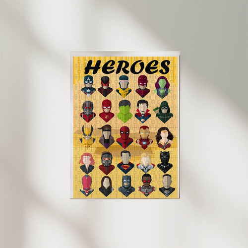 Quebra-cabeça Puzzle Heroes 300 Peças Camisa Heroes Dry Fit