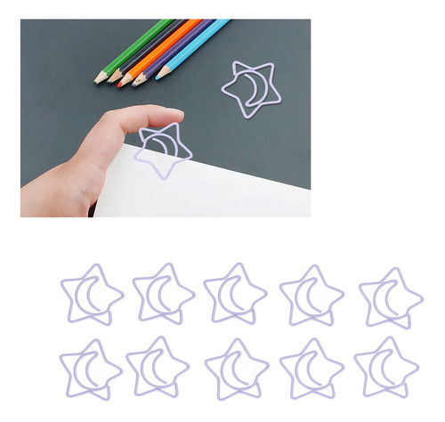 Mini Sujetapapeles, 100 Unidades, Con Forma De Estrella Mora