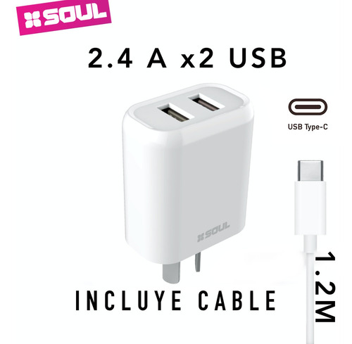 Imagen 2 de 6 de Cargador Rapido Usb C Doble Para A3 A5 A7 2017 A8 A9 2018